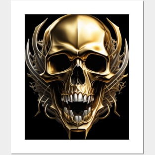 Golden Skull Posters and Art